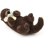 Uni-Toys - Eco-Line - Otter Rückenschwimmer - zu 100% aus recyceltem Material - 26 cm (Länge) - Plüsch-Otter - Plüschtier, Kuscheltier