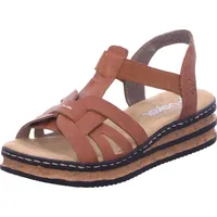 Rieker Damen 62918 Sandale, braun 40