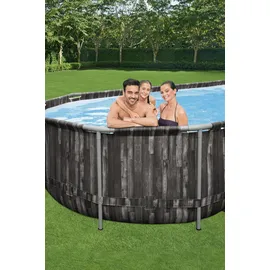 BESTWAY Power Steel Frame Pool oval Set 732 x 366 x 122 cm inkl. Filterpumpe