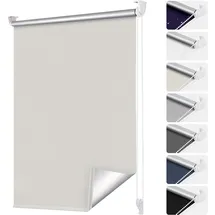 Woltu Verdunklungsrollo Thermorollo Klemmfix 95 x 160 cm Dunkelblau