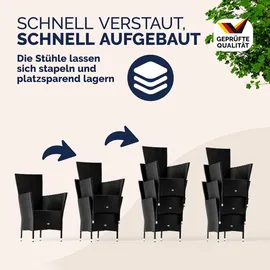 CASARIA CASARIA® Gartenmöbel Polyrattan 6 Stühle Stapelbar 150x90cm