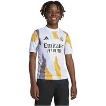 Real Madrid 24/25 Vor Dem Spiel Junior-kurzarm-t-shirt - White / Crew Orange / Charcoal / Glow Blue - 13-14 Jahre