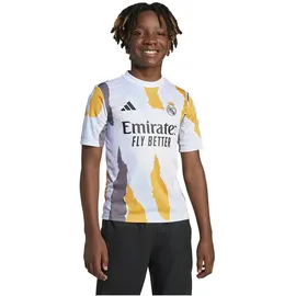 Real Madrid 24/25 Vor Dem Spiel Junior-kurzarm-t-shirt - White / Crew Orange / Charcoal / Glow Blue - 13-14 Jahre