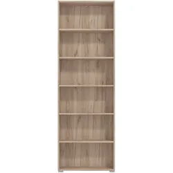 Aktenregal INOSIGN "Tomar 6", grau (grau eiche), B:70cm H:211,5cm T:24,5cm, Regale, Bücherregal mit viel Stauraum, Maße (B/T/H): 70/24,5/211,5 cm