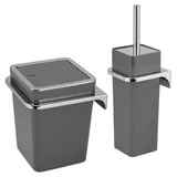 bremermann Bad-Set, Grau, Kunststoff, 10x36.5x10 cm, Badaccessoires