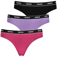 Hugo String Cotton Stretch 3-St., mit Logobund bunt|lila M