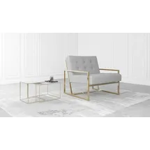 s-style möbel Loungesessel Tampa Bouclé 84 x 81 x 89 cm Grau/Gold