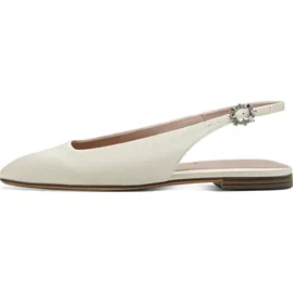 TAMARIS Damen Sling Pump flach, weiß, 41 EU