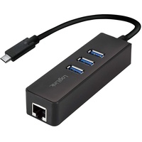 Logilink USB 3.0 (Typ-C) zu Gigabit Netzwerk Adapter (RJ45) und 3x USB 3.0 (Typ-A) Hub