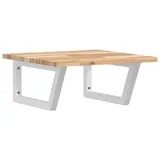vidaXL Badezimmerspiegelschrank Waschbeckenregal Wandmontage Stahl und nholz (1-St) braun 50 cm x 2 cm x 50 cm