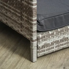 PawHut Hundebett Rattan 98 x 70 cm grau