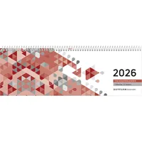 Zettler Tischquerkalender 116 29,6x9,9cm 1 Woche/2 Seiten rot 2026