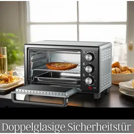 Steinborg Minibackofen 15L 1200 Watt 60 min Timer 100-230°C Schnelles Aufheizen