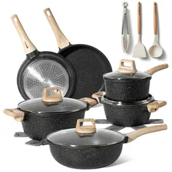 Just Perfecto Topf und Pfannenset Induktion mit deckel 15-teiliges Schwarz