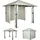 Mendler Pergola HWC-J63 3 x 3 m inkl. 1 Seitenteil Beige/Weiß