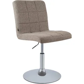 CLP Esszimmerstuhl höhenverstellbar Ricky, drehbar mit Stoffbezug, 360° Sitzfunktion, Trompetenfuß, Metallgestell in Chromoptik