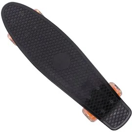 monzana Retro Skateboard Schwarz/Orange mit LED