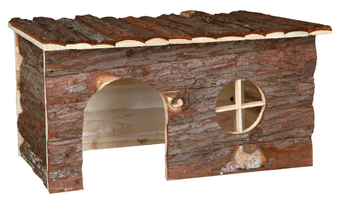 TRIXIE Nager-Haus Jerrik – Holzhaus mit Dach-Aussichtsplatz und zwei Eingängen