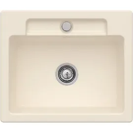 Villeroy & Boch Siluet 60 S flat ivory + Handbetätigung + Lochbohrung 2