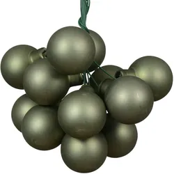 12 Glaskugeln am Draht 2,5cm Weihnachtskugeln Spiegelbeeren matt - kleine Dekokugeln Christbaumschmuck Weihnachtsdeko Rosmarin