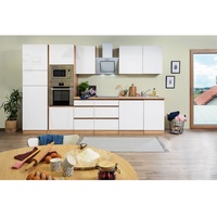 Respekta Premium Küchenzeile Küchenblock grifflos 345 cm Weiß