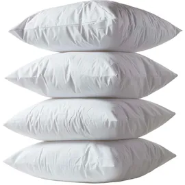 Homescapes Kissenbezug 4er-Set 80 x 80 cm Weiss