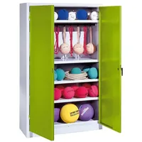 C+P Sportgeräteschrank mit Vollblech-Flügeltüren (Typ 2), HxBxT 195x120x50 cm,