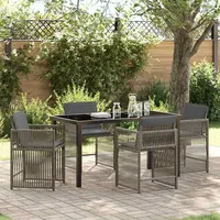 vidaXL Gartenmöbel-Set 5-tlg. Grau