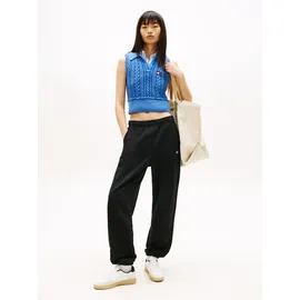 Tommy Hilfiger Tommy Jeans Sweathose TJW BADGE SWEATPANT Relaxed Fit mit Elastikbund am Bein schwarz XL (42)