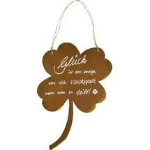 Badeko Dekoschild Kleeblatt 30 cm rostbraun