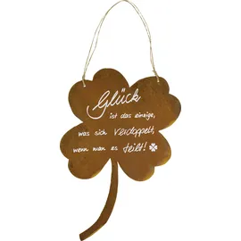 Badeko Dekoschild Kleeblatt 30 cm rostbraun