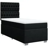 vidaXL Boxspringbett mit Matratze Schwarz 100x200 cm Stoff