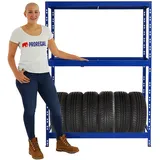 Proregal Reifenregal Tiger HxBxT 180 x 120 x 40 cm Bis Zu 6 Reifen Auf 1 Ebene + 3 Ablagen Blau