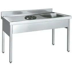 EURAST - Spüle mit rahmen mit becken und ring für die entsorgung - 1400x700x850 mm - 225D4170