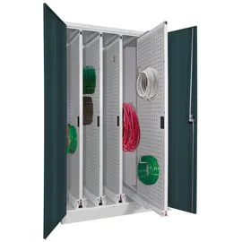 Pavoy Stahl-Vertikalauszugsschrank, 1950x1000x600, 4 Auszüge, RAL 7035/7016