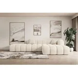 altdecor Ecksofa in L-Form Corner Sofa Bett Eckcouch Couch Wohnlandschaft Cauchsofa Olea-L2-309x190x70 cm Beige
