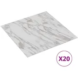 vidaXL - PVC-Fliesen Selbstklebend 20 Stk. 1,86 m2 Weißer Marmor