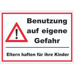 Benutzung auf eigene Gefahr Aufkleber A0 (841x1189mm)