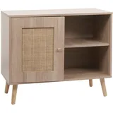 Mendler Kommode HWC-M39, Schrank Sideboard Highboard, Staufach, Kubu Rattan Holz Melamin, 67x80x38cm Eiche-Optik