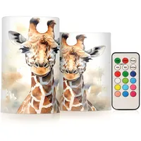 Mnsruu Flammenlose Stumpenkerzen mit Fernbedienung, Timer, batteriebetrieben, LED-Kerze, Farbwechsel