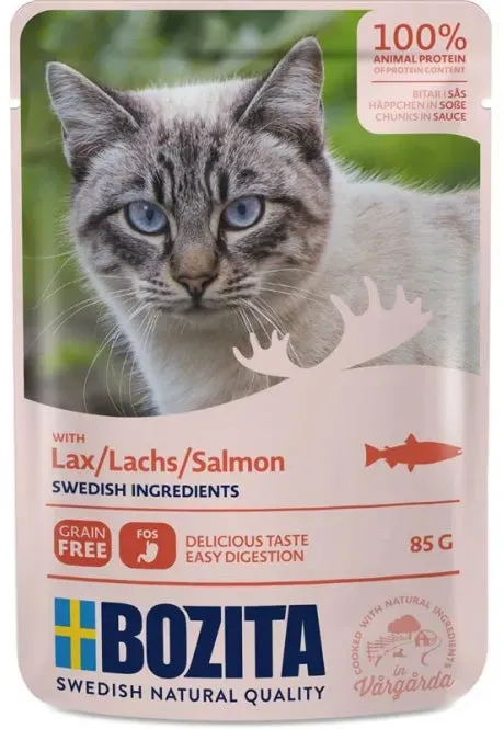 Bozita Pouch Häppchen in Soße mit Lachs 12x85g