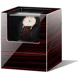 PAHION Luxuriöser Automatische Uhrenbeweger Box Mit Leisem Mabuchi Motor Batteriebetrieb Oder Netzteil for 1 Uhren Hölzern Aufbewahrungskoffer(B)