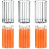 Wilmax england Wilmax Trinkgläser aus geriffeltem Glas – 6er