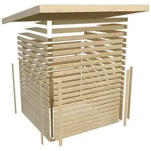 Karibu Kerko 5 5,22 x 2,46 m natur inkl. Anbau 2,4 m + Rückwand