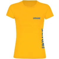 Multifanshop Damen T-Shirt - Ukraine - Brust & Seite