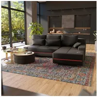Juskys Sofa Davos mit Schlaffunktion, Bettkasten, & - Dunkelgrau