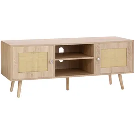 Vevor Rattan TV-Lowboard 120 x 40 x 49 cm Eiche Massivholz