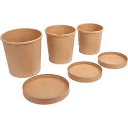 DeinPack 25 Suppenbecher to go mit Deckel braun 360ml 12oz PLA Innenbeschichtung Suppen-Becher 25 Bio Einweg-Becher mit Deckel biologisch abbaubar