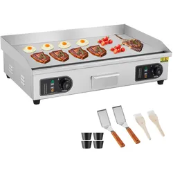 VEVOR 4400W Elektro Grillplatte Glatt Kommerziell Eisen Gastrogrill Küche (kein Stecker)