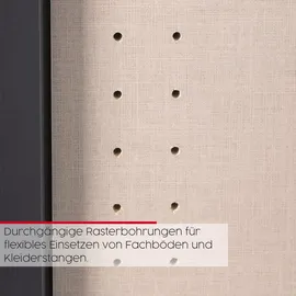 Rauch Drehtürenschrank WAVE 247 x 222 x 60 cm Grau/Schwarz